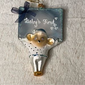 Handmade baby’s first Christmas ornament in box